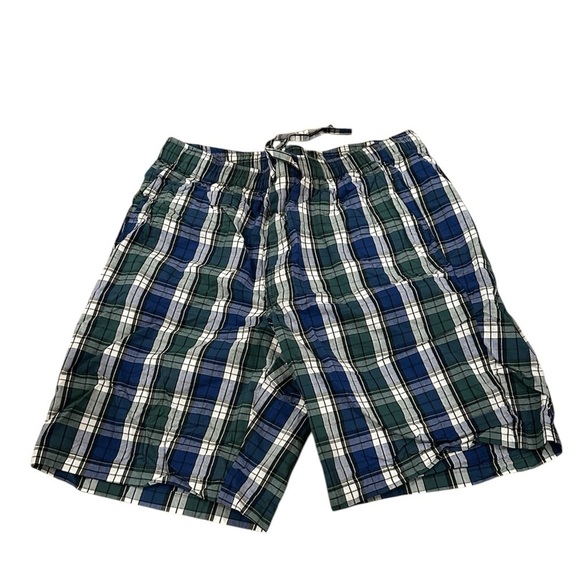 Hollister Plaid Drawstring Brief Shorts Men’s Size Large - Green, Blue, White - Picture 1 of 6